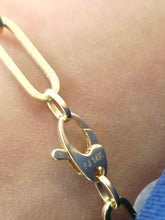 Load image into Gallery viewer, 7" Classic 14k Paperclip Bracelet - 14K Yellow Gold
