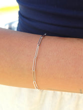 Load image into Gallery viewer, Dainty Paperclip Bracelet - 14K White Gold