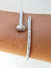 Load image into Gallery viewer, The Sparkle Nail Bangle - Sterling Silver