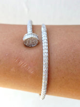 Load image into Gallery viewer, The Sparkle Nail Bangle - Sterling Silver