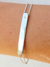 Load image into Gallery viewer, ID Bracelet w/Diamond- 14K White Gold