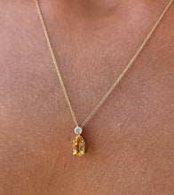 Load image into Gallery viewer, Imperial Topaz &amp; Diamond Pendant &amp; Chain - 10K &amp; 14K Yellow Gold - Marie's Custom Design