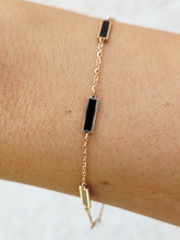 Load image into Gallery viewer, Black Ony &amp; Rose Gold Inlay Bracelet - 14K Rose Gold