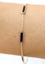 Load image into Gallery viewer, Black Ony &amp; Rose Gold Inlay Bracelet - 14K Rose Gold