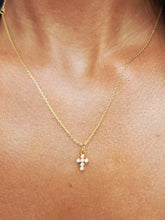Load image into Gallery viewer, Mini Pearl Cross Necklace - Our Whole Heart