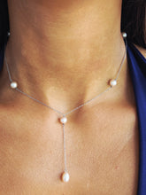 Load image into Gallery viewer, Pink Fresh Water Cultured Pearl Y-Drop Necklace - Sterling Silver