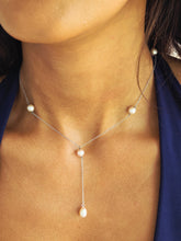 Load image into Gallery viewer, Pink Fresh Water Cultured Pearl Y-Drop Necklace - Sterling Silver