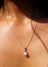 Load image into Gallery viewer, Tanzanite &amp; Pearl Pendant on Razza Chain- 14K Yellow Gold-Marie's Custom Design