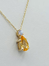 Load image into Gallery viewer, Imperial Topaz &amp; Diamond Pendant &amp; Chain - 10K &amp; 14K Yellow Gold - Marie's Custom Design