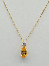 Load image into Gallery viewer, Imperial Topaz &amp; Diamond Pendant &amp; Chain - 10K &amp; 14K Yellow Gold - Marie's Custom Design