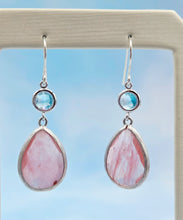 Load image into Gallery viewer, Aqua &amp; Watermelon Gemstone French Hook Earrings *Limited Edition*