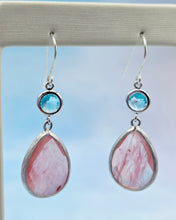 Load image into Gallery viewer, Aqua &amp; Watermelon Gemstone French Hook Earrings *Limited Edition*