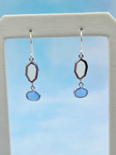 Load image into Gallery viewer, White Snow &amp; Royal Blue Gemstone French Hook Earrings *Limited Edition*