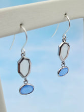 Load image into Gallery viewer, White Snow &amp; Royal Blue Gemstone French Hook Earrings *Limited Edition*