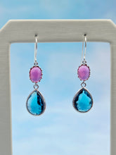 Load image into Gallery viewer, Pink Chalcedony &amp; Light Montana Gemstone French Hook Earrings *Limited Edition*
