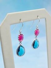 Load image into Gallery viewer, Pink Chalcedony &amp; Light Montana Gemstone French Hook Earrings *Limited Edition*