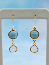 Load image into Gallery viewer, Turquoise and White Snow Gemstone French Hook Earrings *Limited Edition*
