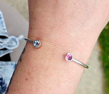 Load image into Gallery viewer, October &amp; March Custom Birthstone Bangle Bracelet