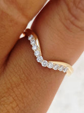 Load image into Gallery viewer, V Shaped Diamond Ring .22 Carats - 14K Yellow Gold