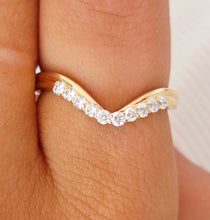 Load image into Gallery viewer, V Shaped Diamond Ring .22 Carats - 14K Yellow Gold