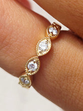 Load image into Gallery viewer, Eye Shaped Diamond Band Ring .32 Carats - 14K Yellow Gold