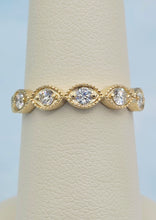 Load image into Gallery viewer, Eye Shaped Diamond Band Ring .32 Carats - 14K Yellow Gold