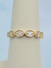 Load image into Gallery viewer, Eye Shaped Diamond Band Ring .32 Carats - 14K Yellow Gold