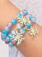 Load image into Gallery viewer, Fireworks on Red White Blue Crackle Beaded Bracelet - Elena Michele