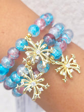 Load image into Gallery viewer, Fireworks on Red White Blue Crackle Beaded Bracelet - Elena Michele