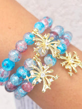 Load image into Gallery viewer, Fireworks on Red White Blue Crackle Beaded Bracelet - Elena Michele