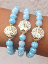 Load image into Gallery viewer, Pearl Shell Charm on Bahama Blue Shimmer - Elena Michele