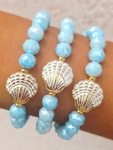 Load image into Gallery viewer, Pearl Shell Charm on Bahama Blue Shimmer - Elena Michele
