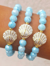 Load image into Gallery viewer, Pearl Shell Charm on Bahama Blue Shimmer - Elena Michele