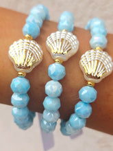 Load image into Gallery viewer, Pearl Shell Charm on Bahama Blue Shimmer - Elena Michele