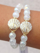 Load image into Gallery viewer, Pearl Shell Charm on White Selenite - Elena Michele