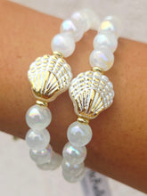 Load image into Gallery viewer, Pearl Shell Charm on White Selenite - Elena Michele