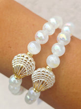 Load image into Gallery viewer, Pearl Shell Charm on White Selenite - Elena Michele