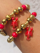 Load image into Gallery viewer, Lobster on Gold Disco Beaded Bracelet - Elena Michele