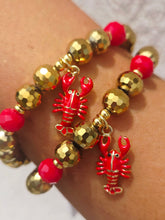 Load image into Gallery viewer, Lobster on Gold Disco Beaded Bracelet - Elena Michele