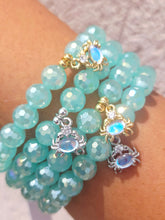 Load image into Gallery viewer, Crab Charm on Shimmer Surf Disco Beaded Bracelet - Elena Michele