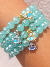 Load image into Gallery viewer, Crab Charm on Shimmer Surf Disco Beaded Bracelet - Elena Michele