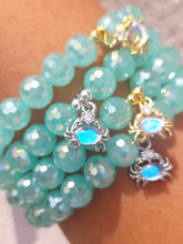 Load image into Gallery viewer, Crab Charm on Shimmer Surf Disco Beaded Bracelet - Elena Michele