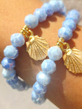 Load image into Gallery viewer, Pearl Seashell on Poolside Shimmer Crystal Beaded Bracelet - Elena Michele