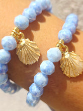 Load image into Gallery viewer, Pearl Seashell on Poolside Shimmer Crystal Beaded Bracelet - Elena Michele