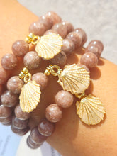 Load image into Gallery viewer, Pearl Seashell on Brown Jade Beaded Bracelet - Elena Michele