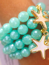 Load image into Gallery viewer, Pearl Starfish Charm on Mystic Teal Agate Beaded Bracelet - Elena Michele