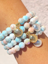 Load image into Gallery viewer, Seashell on Coral Coast Shimmer Beaded Bracelet - Elena Michele
