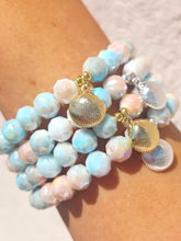 Load image into Gallery viewer, Seashell on Coral Coast Shimmer Beaded Bracelet - Elena Michele