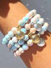 Load image into Gallery viewer, Seashell on Coral Coast Shimmer Beaded Bracelet - Elena Michele