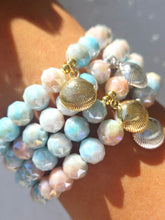 Load image into Gallery viewer, Seashell on Coral Coast Shimmer Beaded Bracelet - Elena Michele